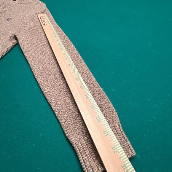 Polo Ralph Lauren Mens 1/4 Button Pullover Sweater Beige Wool Nylon Silk Large - Picture 9 of 10